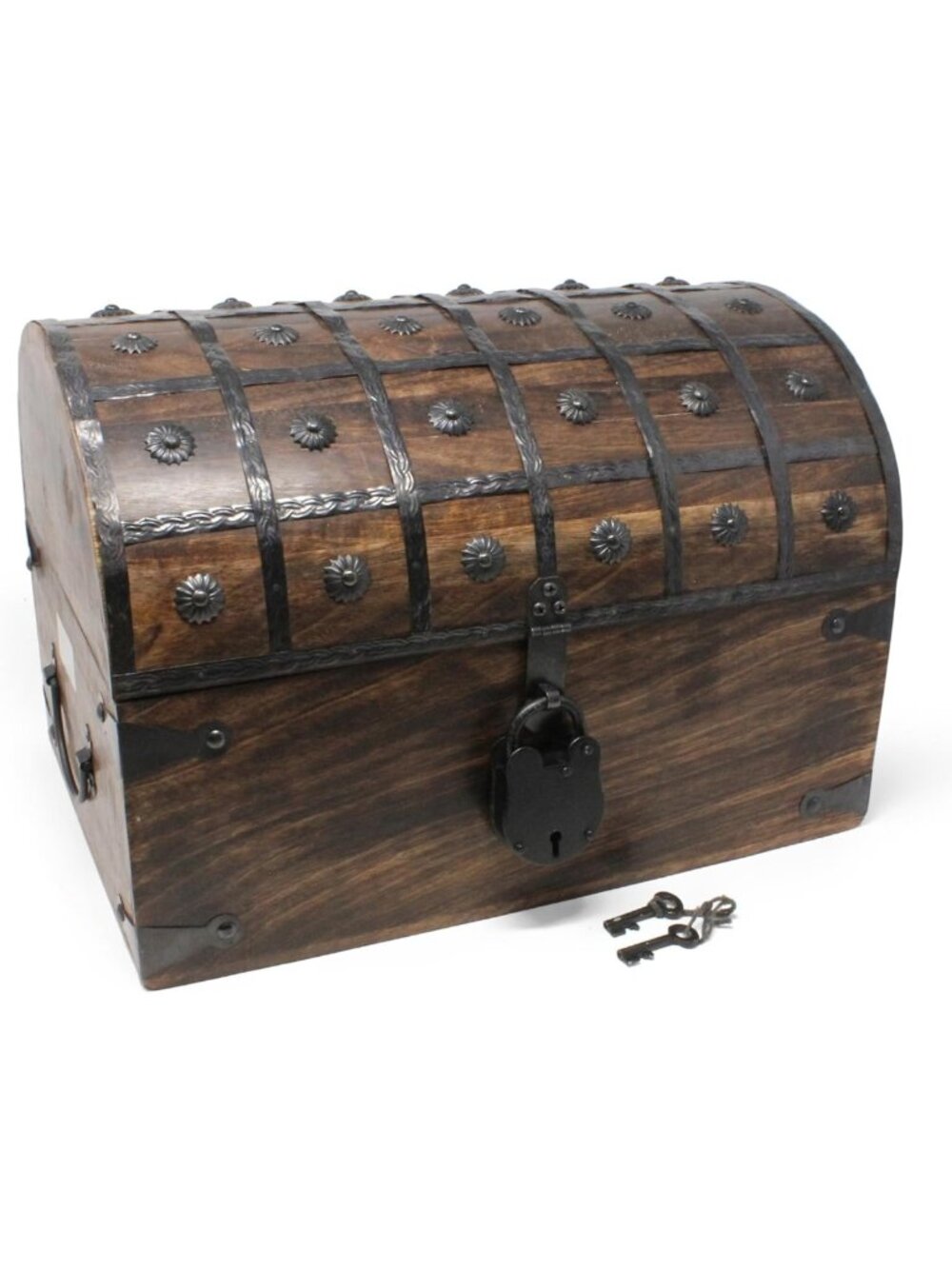 Wooden Pirate Treasure Chest with Lock & Skeleton Key X-Large